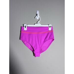 Fabletics High Waisted Swim Bottoms Bright Pink and Neon Orange Size S NWT